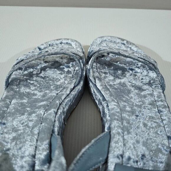 NEW Jeffrey Campbell Activate Sandal Chunky Platform Blue Crushed Velvet Size 8 - Picture 9 of 13